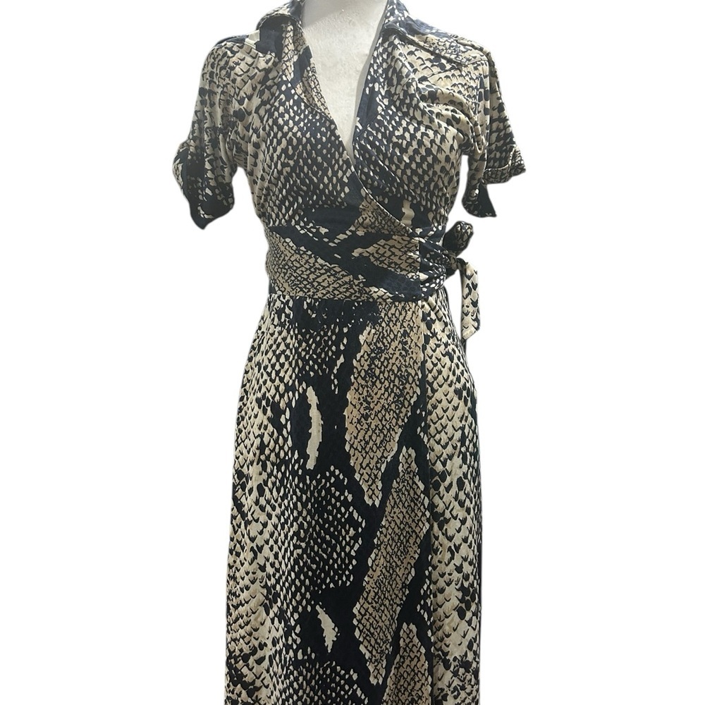 Diane Von Furstenberg "Avara" Snakeskin Wrap Dress